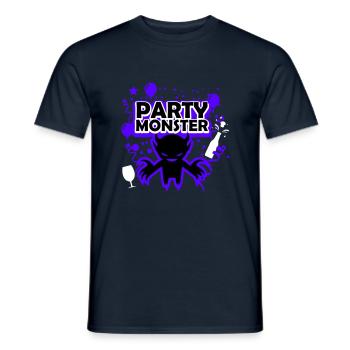 Monstre de fête violet foncé - T-shirt homme - marine - Devant - AI Model Male 178 light (178cm)