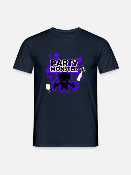 Partymonster dunkellila - Männer T-Shirt - Navy