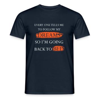 Me coucher pour suivre mes rêves - T-shirt homme - marine - Devant - AI Model Male 178 light (178cm)