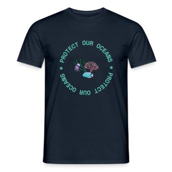 Protect our oceans - Men's T-Shirt - navy - Front - AI Model Male 178 light (178cm)