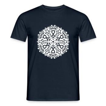 Mandala Maya Pattern - Men's T-Shirt - navy - Front - AI Model Male 178 light (178cm)