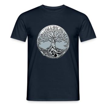 Baum aus Silber - Männer T-Shirt - Navy - Vorne - AI Model Male 178 light (178cm)