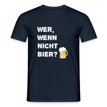 Bier wer wenn nicht bier - Männer T-Shirt - Navy - Vorne - AI Model Male 178 light (178cm)