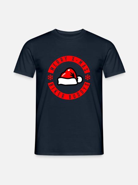 Merry X-Mas Biker Buddies - Men's T-Shirt - navy