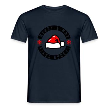 Merry X-Mas Biker Buddies - Men's T-Shirt - navy - Front - AI Model Male 178 light (178cm)