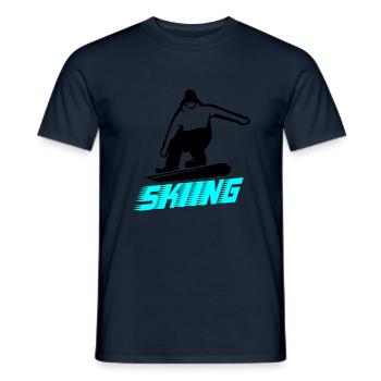 skiing - Männer T-Shirt - Navy - Vorne - AI Model Male 178 light (178cm)