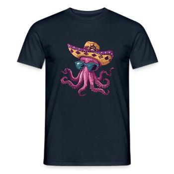 Oktopus Lustig Sombrero - Männer T-Shirt - Navy - Vorne - AI Model Male 178 light (178cm)