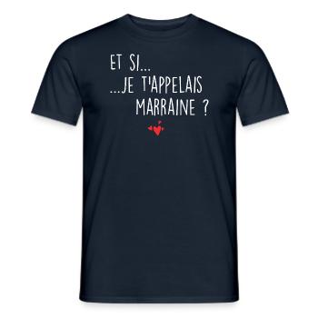 Et si je t'appelais marraine ? - T-shirt homme - marine - Devant - AI Model Male 178 light (178cm)