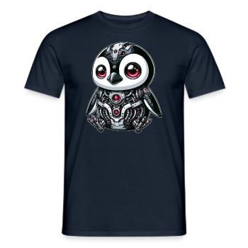 Cyborg Panda : Robot futuriste - T-shirt homme - marine - Devant - AI Model Male 178 light (178cm)