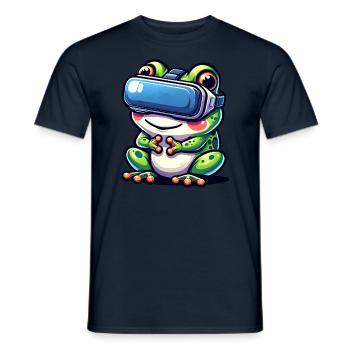 VR-Gamer Frosch: Virtuelle Welten - Männer T-Shirt - Navy - Vorne - AI Model Male 178 light (178cm)
