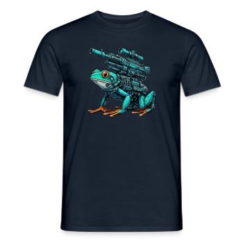 Grenouille Robot Mech Cyborg Future - T-shirt homme - marine - Devant - AI Model Male 178 light (178cm)