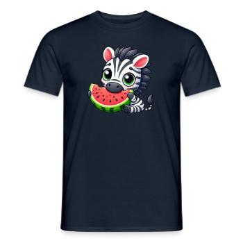 Zebra Melon Cartoon Watermelon Summer - Men's T-Shirt - navy - Front - AI Model Male 178 light (178cm)