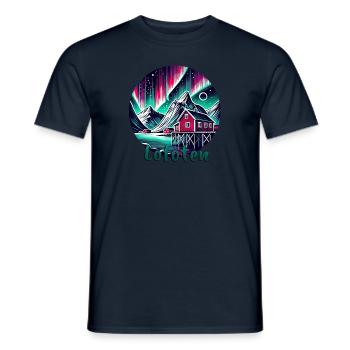 Lofoten Northern Lights Scandinavia Tour - T-shirt homme - marine - Devant - AI Model Male 178 light (178cm)