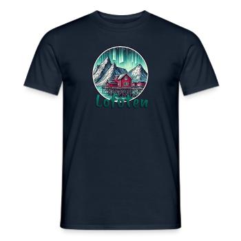 Lofoten Northern Lights Norway Scandinavia - Men's T-Shirt - navy - Front - AI Model Male 178 light (178cm)