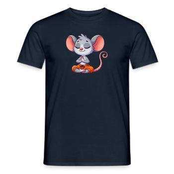 Mouse Yoga Meditation Relaxation Relax Exercise - Men's T-Shirt - navy - Front - AI Model Male 178 light (178cm)