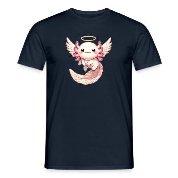 Axolotl Ange Volant avec Joy Halo - T-shirt homme - marine - Devant - AI Model Male 178 light (178cm)