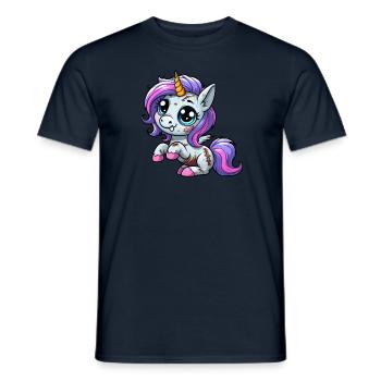 Halloween Einhorn Zombie Gruseliges Fantasy - Männer T-Shirt - Navy - Vorne - AI Model Male 178 light (178cm)