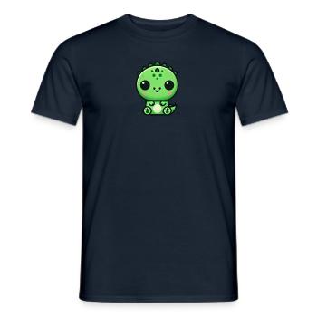 Süßer Chibi T-Rex Dino Cartoon - Männer T-Shirt - Navy - Vorne - AI Model Male 178 light (178cm)