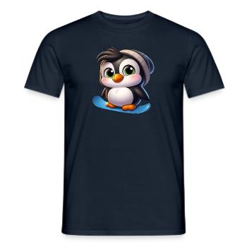 Lustiger Pinguin Snowboard Abenteurer - Männer T-Shirt - Navy - Vorne - AI Model Male 178 light (178cm)