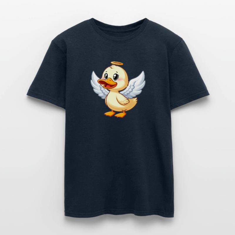Leuke eend met engelenvleugels en aureool Heren T-shirt