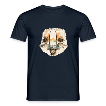 Strandträume - Männer T-Shirt - Navy - Vorne - AI Model Male 178 light (178cm)