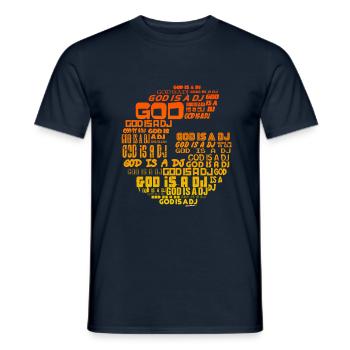 Dieu est un DJ - T-shirt homme - marine - Devant - AI Model Male 178 light (178cm)