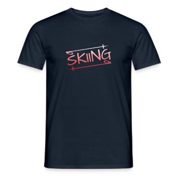 skiing - Männer T-Shirt - Navy - Vorne - AI Model Male 178 light (178cm)