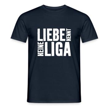 LIEBE KENNT KEINE LIGA - Männer T-Shirt - Navy - Vorne - AI Model Male 178 light (178cm)