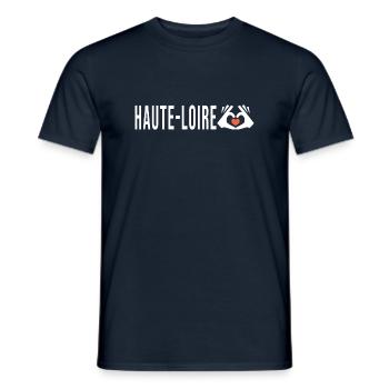 Haute Loire j aime l Haute Loire cadeau humour - T-shirt homme - marine - Devant - AI Model Male 178 light (178cm)