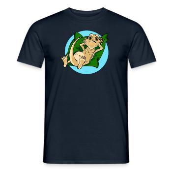 Bearded dragon cool on pillow reptile reptile - Men's T-Shirt - navy - Front - AI Model Male 178 light (178cm)