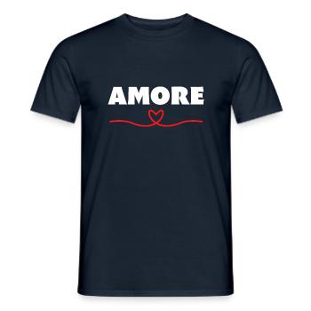 Amore Treasure Darling Cœur de la Saint-Valentin - T-shirt homme - marine - Devant - AI Model Male 178 light (178cm)