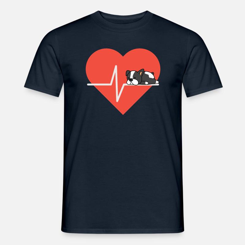 Hundeliebe Boston Terrier - Männer T-Shirt - Navy