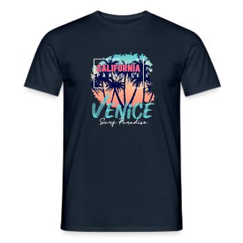 California Paradise Venice Beach Surf - T-shirt homme - marine - Devant - AI Model Male 178 light (178cm)