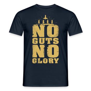 No Guts No Glory sandfarben - Männer T-Shirt - Navy - Vorne - AI Model Male 178 light (178cm)