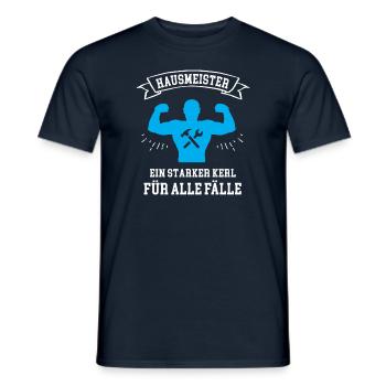 Hausmeister Hausverwalter Spruch Starker Kerl - Männer T-Shirt - Navy - Vorne - AI Model Male 178 light (178cm)