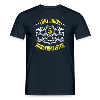 Bürgermeister Jubiläum 5 Jahre Fünf Jubi Arbeit - Männer T-Shirt - Navy - Vorne - AI Model Male 178 light (178cm)