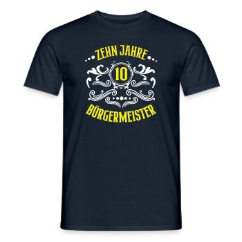 10 Jahre Bürgermeister Jubiläum Amt Arbeit Jubi - Männer T-Shirt - Navy - Vorne - AI Model Male 178 light (178cm)