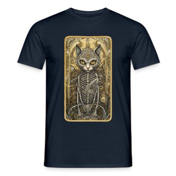Chat Doré Maléfique - T-shirt homme - marine - Devant - AI Model Male 178 light (178cm)