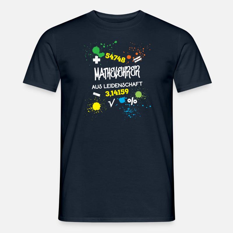 Mathelehrer aus Leidenschaft Mathematik Lehrer - Männer T-Shirt - Navy