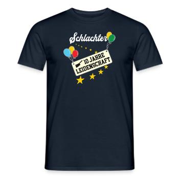 Schlachter 10 jähriges Jubiläum Schlachterei 10. - Männer T-Shirt - Navy - Vorne - AI Model Male 178 light (178cm)