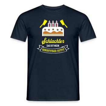 Schlachter Geburtstag Geburtstagsgeschenk Metzger - Männer T-Shirt - Navy - Vorne - AI Model Male 178 light (178cm)