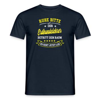 Geographie Lehrer Erdkunde Erdkundelehrer Geologe - Männer T-Shirt - Navy - Vorne - AI Model Male 178 light (178cm)