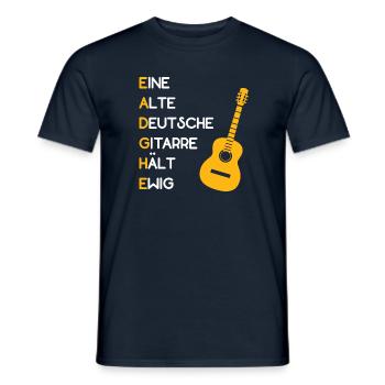 Gitarre Merkspruch Merksatz Gitarrist Musiklehrer - Männer T-Shirt - Navy - Vorne - AI Model Male 178 light (178cm)