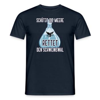 Schützt die Meere Wal Tierschutz Wale Schweinswal - Männer T-Shirt - Navy - Vorne - AI Model Male 178 light (178cm)