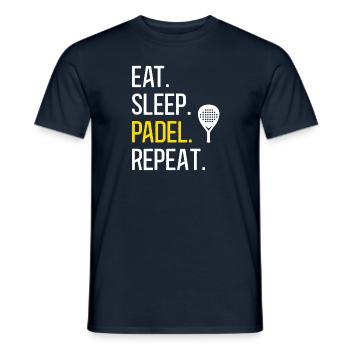 Eat Sleep Play Padel Tennis Repeat Pádel Sport - Männer T-Shirt - Navy - Vorne - AI Model Male 178 light (178cm)