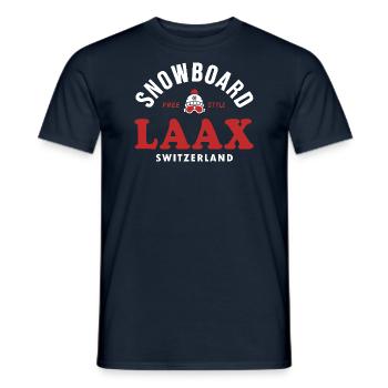 Laax Souvenir Ski- und Snowboard Resort Schweiz Alpen - Männer T-Shirt - Navy - Vorne - AI Model Male 178 light (178cm)
