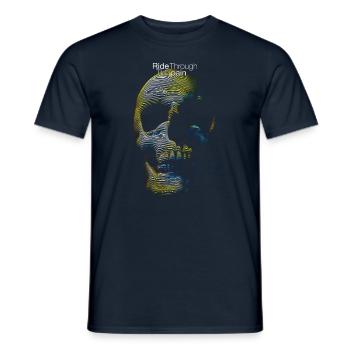 Visuell für Radfahrer - Totenkopf und Haken - Männer T-Shirt - Navy - Vorne - AI Model Male 178 light (178cm)