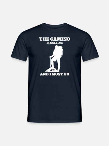 Pilgern 2025 Pilger Reise Jakobsweg Camino Tour - Männer T-Shirt - Navy