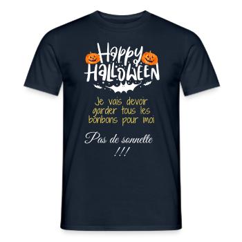 Halloween bonbons - T-shirt homme - marine - Devant - AI Model Male 178 light (178cm)