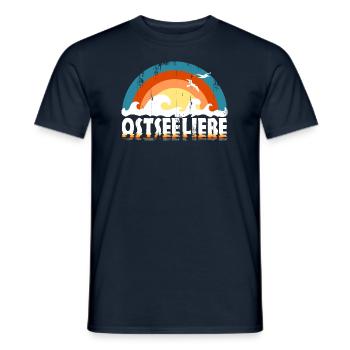 Ostseeliebe - Retroclors usedLook - Männer T-Shirt - Navy - Vorne - AI Model Male 178 light (178cm)